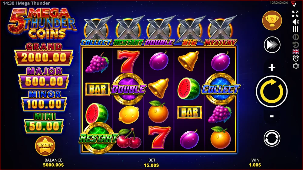 Meine Session, Bildschirm für Bildschirm — 5 Mega Thunder Coins screenshot 1 of 4
